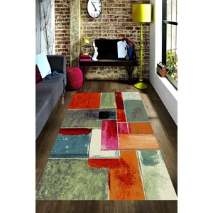 Kaymaz Dot Taban Yıkanabilir  Dijital Baskı Palet Tasarımlı Salon Halısı 80 x 120