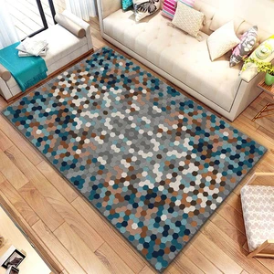 Kaymaz Dot Taban Yıkanabilir  Dijital Baskı Pullu Desenli Salon Halısı 80 x 100