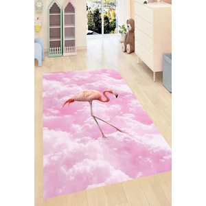 Kaymaz Dot Taban Yıkanabilir  Dijital Baskı Hayal Flamingo Çocuk Halısı 80 x 100
