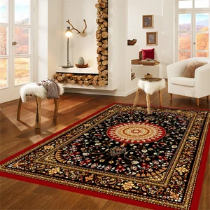 Kaymaz Dot Taban Yıkanabilir  Dijital Baskı Klasik Osmanlı Desenli Salon Halısı 100 x 600