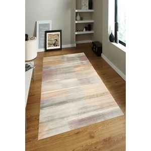 Kaymaz Dot Taban Yıkanabilir  Dijital Baskı Soft Fırça Darbeleri Salon Halısı 80 x 200
