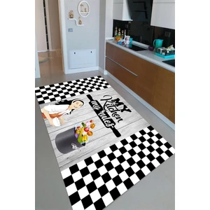 Kaymaz Dot Taban Yıkanabilir  Dijital Baskı Benim Mutfağım Mutfak Halısı 100 x 600