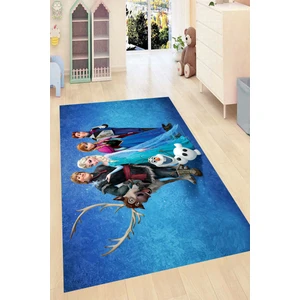 Kaymaz Dot Taban Yıkanabilir  Dijital Baskı Karlar Ülkesi Elsa Çocuk Halısı 80 x 100