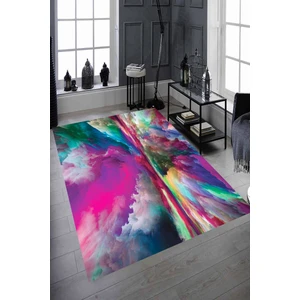 Kaymaz Dot Taban Yıkanabilir  Dijital Baskı Renk Çarpışması Tasarımlı Salon Halısı 200 x 250