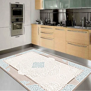 Kaymaz Dot Taban Yıkanabilir  Dijital Baskı Osmanlı Kabartma Desenli Mutfak Halısı 180 x 280