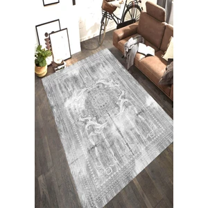 Kaymaz Dot Taban Yıkanabilir  Dijital Baskı Gölge Motifli Salon Halısı 80 x 200