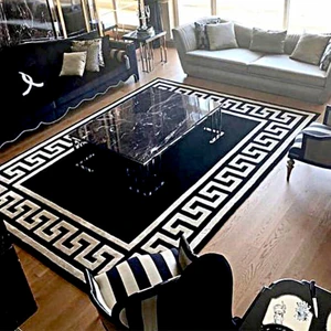 Kaymaz Dot Taban Yıkanabilir  Dijital Baskı Vektörel Geometrik Desenli Salon Halısı 90 X 130