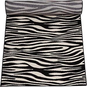 Kaymaz Dot Taban Yıkanabilir  Dijital Baskı Klasik Zebra Desenli Salon Halısı 80 x 100