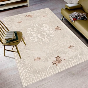 Kaymaz Dot Taban Yıkanabilir  Dijital Baskı Vektörel Kabartma Eskitme Desenli Salon Halısı 80 x 200