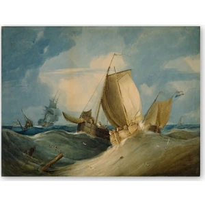 Caka Tablo Ahşap Tablo Dev Dalgalardaki Gemiler