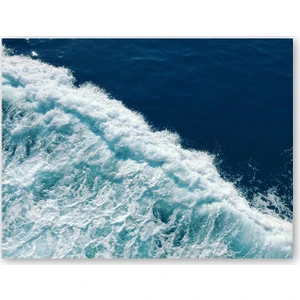 Caka Tablo Ahşap Tablo Deniz Üzerinde Bembeyaz Dalgalar ve Köpükler