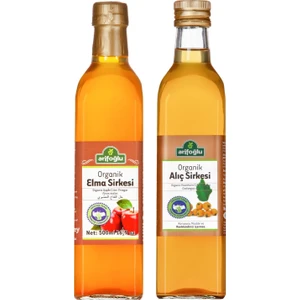 Organik Elma Sirkesi 500 ml + Alıç Sirkesi 500 ml 2 Li Set