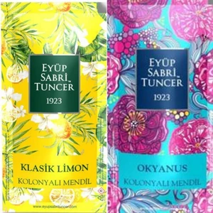 Eyüp Sabri Tuncer  Klasik Limon ve Okyanus 300'lü Kolonyalı Mendil 2'li Set