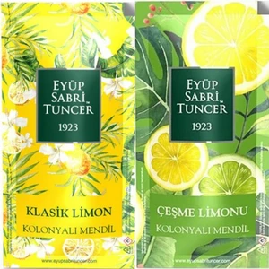 Eyüp Sabri Tuncer  Klasik Limon ve Çeşme Limonu 300'lü Kolonyalı Mendil 2'li Set