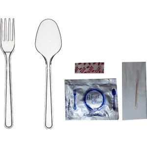 Sos Tedarik Plastik Çatal+Kaşık Lüx Set (Yemek Seti) 50 Li