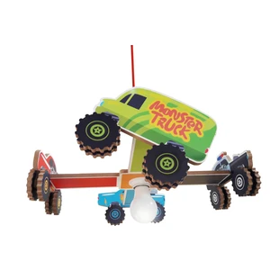Ahşap Monster Cars Çocuk Odası Aydınlatma