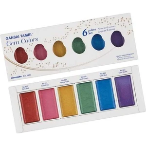 Ümraniye Hobi Sanat Zig Kuretake Gansai Tambi Gem Colors Mücevher Renkleri Sulu Boya 6 Renk