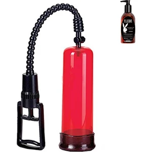 Seven Creations Air Control Pump Red Penis Pompası ve Playboy Masaj Yağı