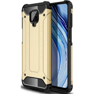 Xiaomi Redmi Note 9 Pro Kapak Çift Katmanlı Zırh Tank Kılıf - Gold