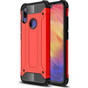 Xiaomi Mi Play Kapak Çift Katmanlı Zırh Tank Kılıf - Kırmızı