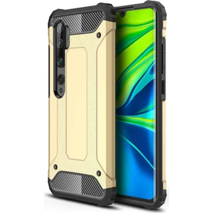 Xiaomi Mi Note 10 Kapak Çift Katmanlı Zırh Tank Kılıf - Gold