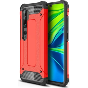 Xiaomi Mi Note 10 Kapak Çift Katmanlı Zırh Tank Kılıf - Kırmızı