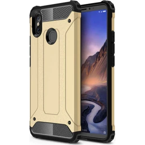 Xiaomi Mi Max 3 Kapak Çift Katmanlı Zırh Tank Kılıf - Gold