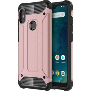 Xiaomi Mi A2 Lite Kapak Çift Katmanlı Zırh Tank Kılıf - Rose Gold