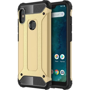 Xiaomi Mi A2 Lite Kapak Çift Katmanlı Zırh Tank Kılıf - Gold