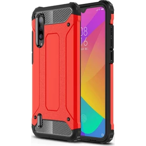 Xiaomi Mi 9 Lite Kapak Çift Katmanlı Zırh Tank Kılıf - Kırmızı