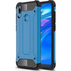 Huawei Y7 Prime 2019 Kapak Çift Katmanlı Zırh Tank Kılıf - Mavi