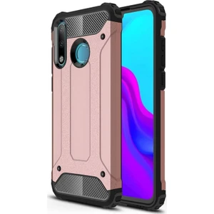 Huawei P30 Lite Kapak Çift Katmanlı Zırh Tank Kılıf - Rose Gold