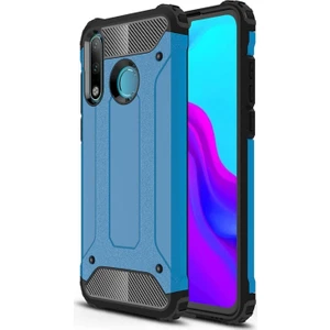 Huawei P30 Lite Kapak Çift Katmanlı Zırh Tank Kılıf - Mavi