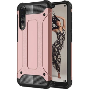 Huawei P20 Pro Kapak Çift Katmanlı Zırh Tank Kılıf - Rose Gold