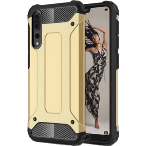 Huawei P20 Pro Kapak Çift Katmanlı Zırh Tank Kılıf - Gold