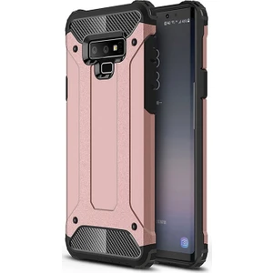 Samsung Galaxy Note 9 Kapak Çift Katmanlı Zırh Tank Kılıf - Rose Gold