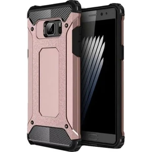 Samsung Galaxy Note 5 Kapak Çift Katmanlı Zırh Tank Kılıf - Rose Gold