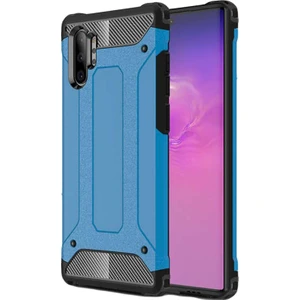 Samsung Galaxy Note 10 Plus Kapak Çift Katmanlı Zırh Tank Kılıf - Mavi