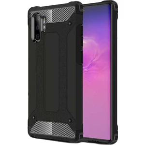 Samsung Galaxy Note 10 Plus Kapak Çift Katmanlı Zırh Tank Kılıf - Siyah