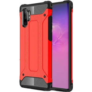 Samsung Galaxy Note 10 Plus Kapak Çift Katmanlı Zırh Tank Kılıf - Kırmızı