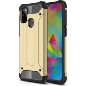Samsung Galaxy M31 Kapak Çift Katmanlı Zırh Tank Kılıf - Gold