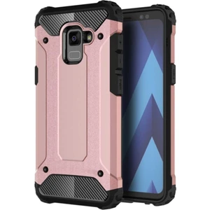 Samsung Galaxy A8 2018 Kapak Çift Katmanlı Zırh Tank Kılıf - Rose Gold