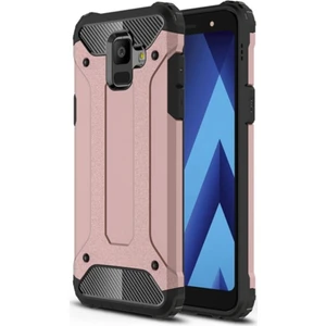 Samsung Galaxy A6 2018 Kapak Çift Katmanlı Zırh Tank Kılıf - Rose Gold