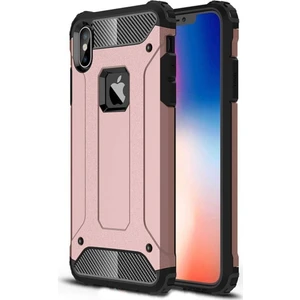 Apple iPhone XSmax Kapak Çift Katmanlı Zırh Tank Kılıf - Rose Gold