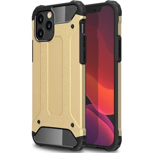 Apple iPhone 12 Pro Max Kapak Çift Katmanlı Zırh Tank Kılıf - Gold