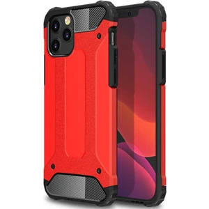 Apple iPhone 12 Pro Max Kapak Çift Katmanlı Zırh Tank Kılıf - Kırmızı