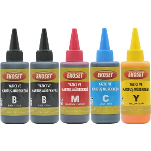 Brother Mfc T800W T810W T910W Uyumlu Renkli Mürekkep 100 ml 5'li Set