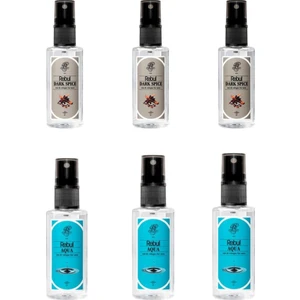 Kolonya Özel Set Rebul Dark Spıce 50 ml 3 Adet + Rebul Aqua 3 Adet Rebul Kolonya