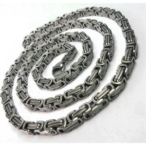 Osmanlı Gümüş Erkek Çelik Kral Zincir Kolye Ince Model 4,5mm