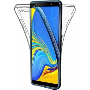 Samsung Galaxy A9 2018 360 Derece Kılıf Kristal Silikon Şeffaf Soft Ön Arka